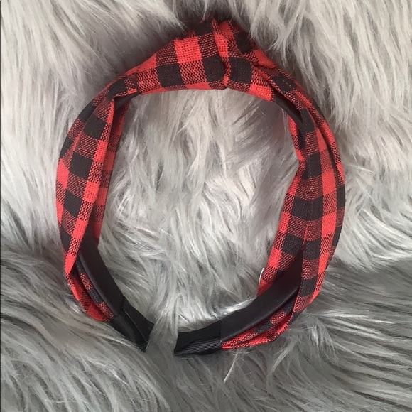 Buffalo Red & Black checked comfort knot headband - Picture 4 of 4